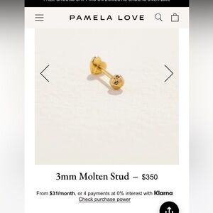 Pamela Love Gold Molten Stud 3mm
